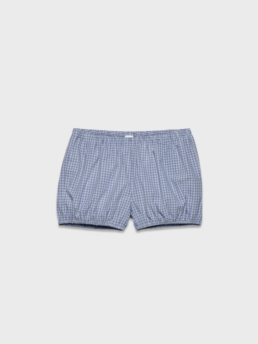 Aritzia Blue Gingham Elastic-Waist Women's Shorts